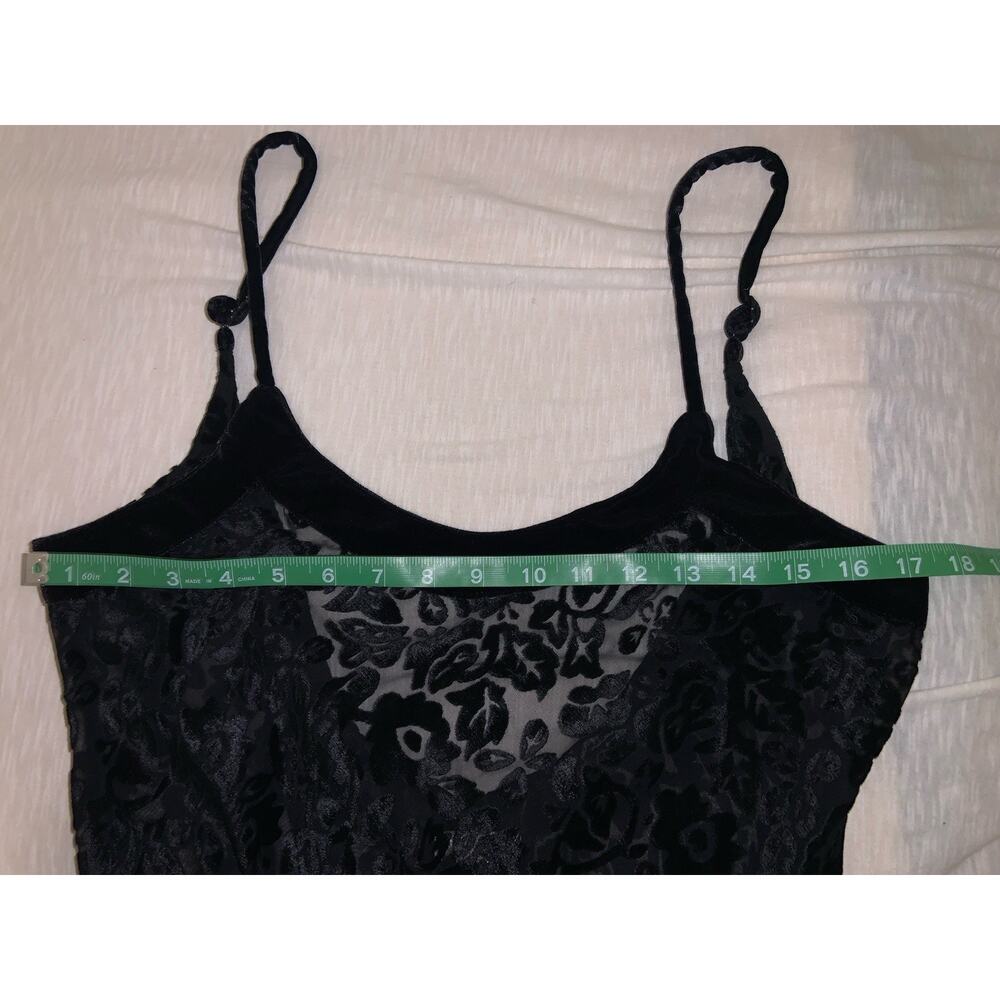 Victoria’s Secret Vintage Black Burnout Velvet Lingerie Slip Dress Size Medium? - Picture 6 of 7